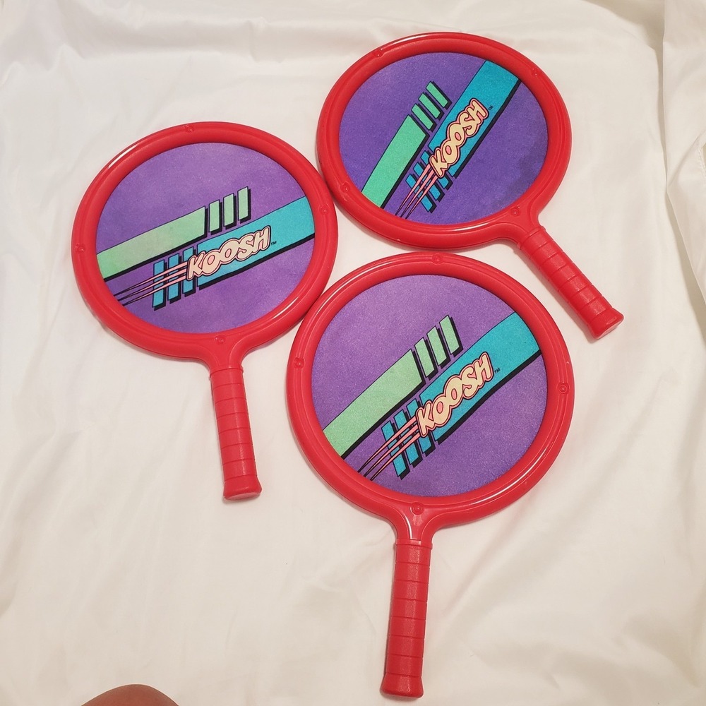Vintage Koosh Paddles Rackets 1991 Oddzon Red Purple Outdoor Game Toy Beach Yard
